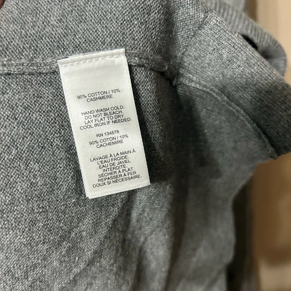 Vineyard Vines Men's Charcoal Gray Half-Zip Pullover Cashmere cotton blend